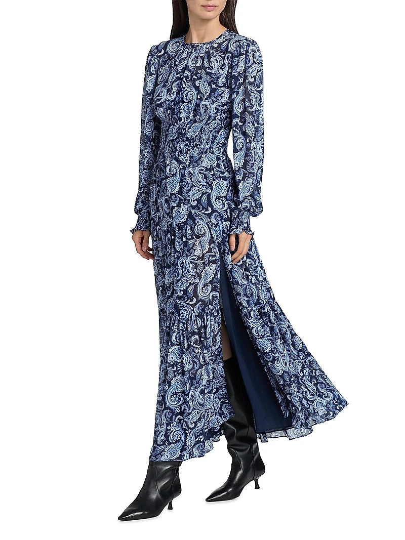 Paisley Slit Maxi Dress