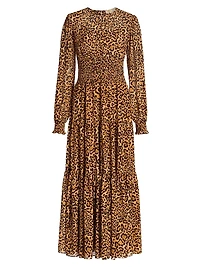 Leopard Print Slit Maxi Dress