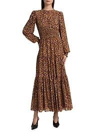 Leopard Print Slit Maxi Dress