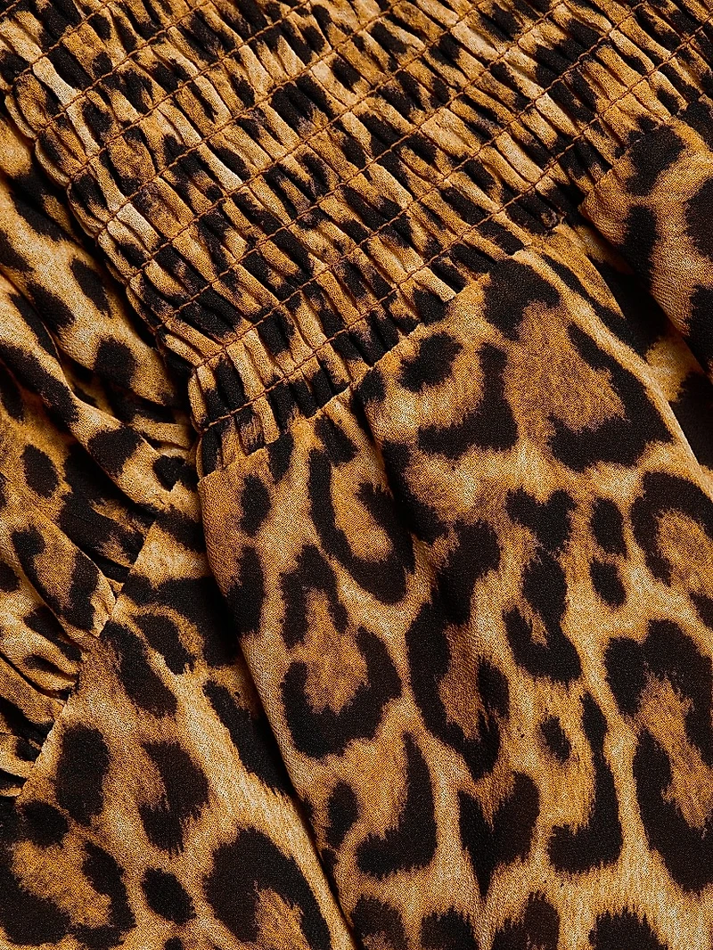 Leopard Print Slit Maxi Dress