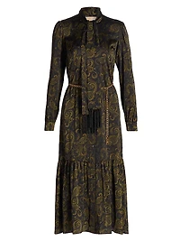 Paisley Tieneck Midi Shirtdress