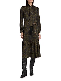 Paisley Tieneck Midi Shirtdress
