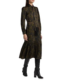 Paisley Tieneck Midi Shirtdress