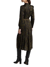 Paisley Tieneck Midi Shirtdress
