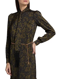 Paisley Tieneck Midi Shirtdress
