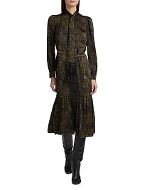 Paisley Tieneck Midi Shirtdress