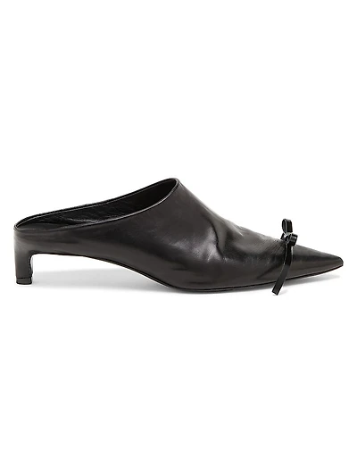 25MM Bow-Detail Leather Mules