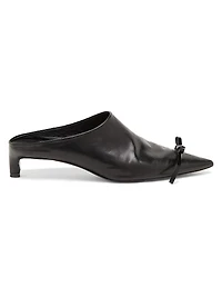 25MM Bow-Detail Leather Mules