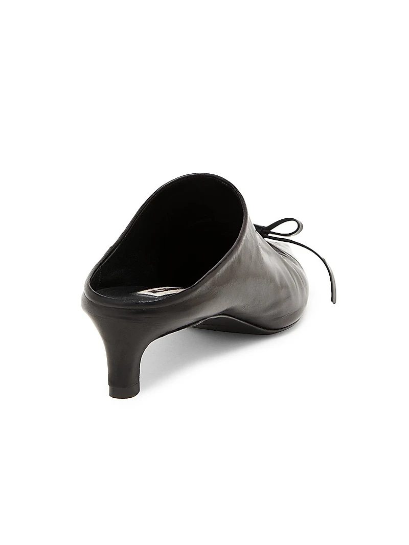 25MM Bow-Detail Leather Mules