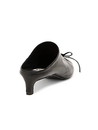 25MM Bow-Detail Leather Mules