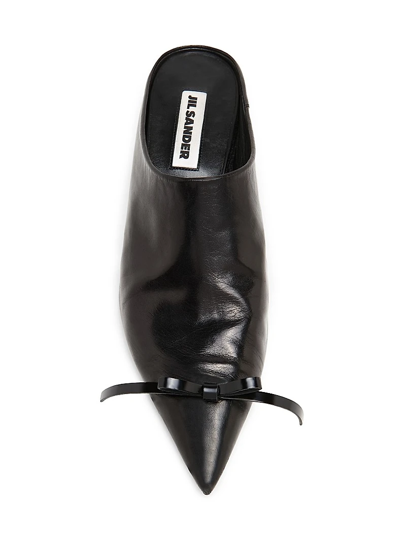 25MM Bow-Detail Leather Mules