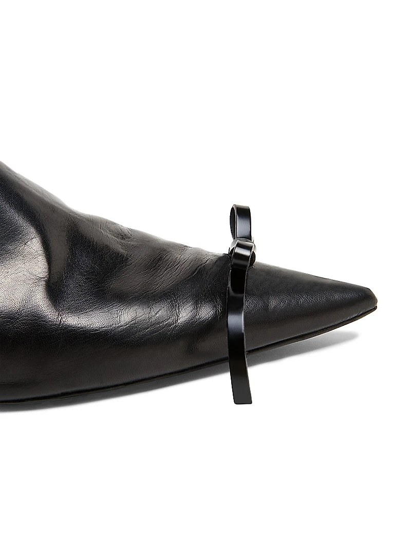 25MM Bow-Detail Leather Mules