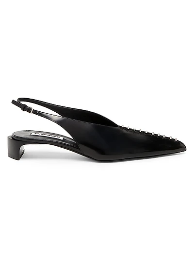 35MM Leather Kitten-Heel Pumps