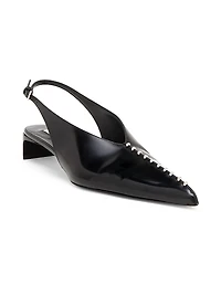 35MM Leather Kitten-Heel Pumps