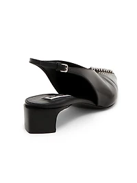 35MM Leather Kitten-Heel Pumps