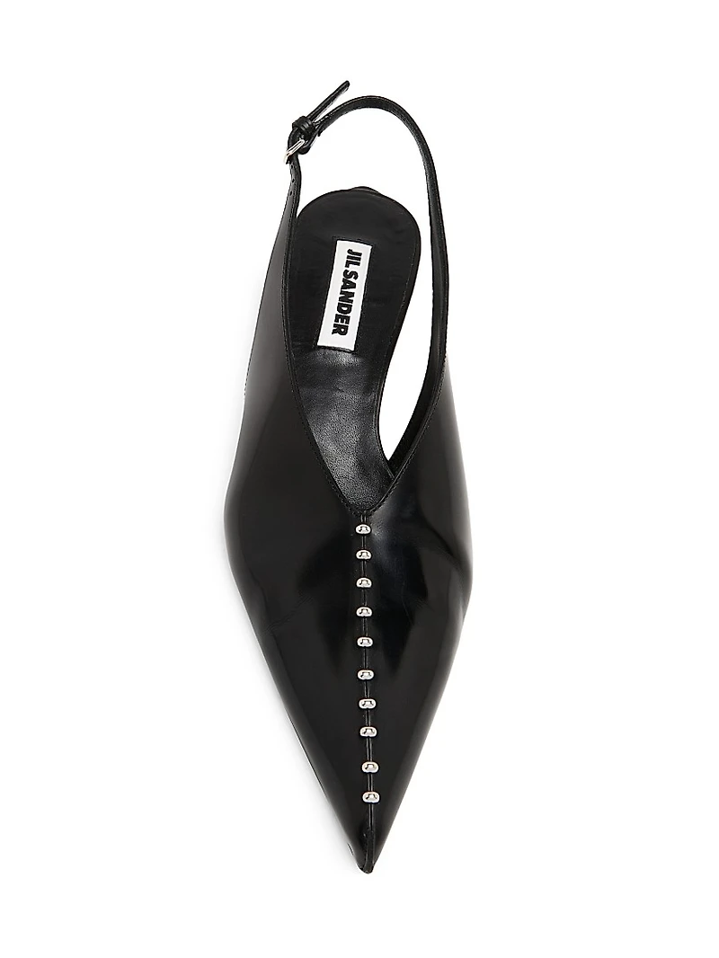 35MM Leather Kitten-Heel Pumps