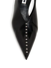 35MM Leather Kitten-Heel Pumps