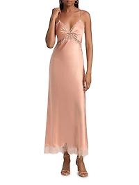 Orianna Lace-Trimmed Silk Blend Maxi Dress