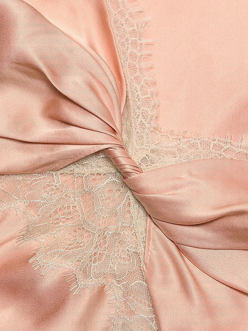 Orianna Lace-Trimmed Silk Blend Maxi Dress