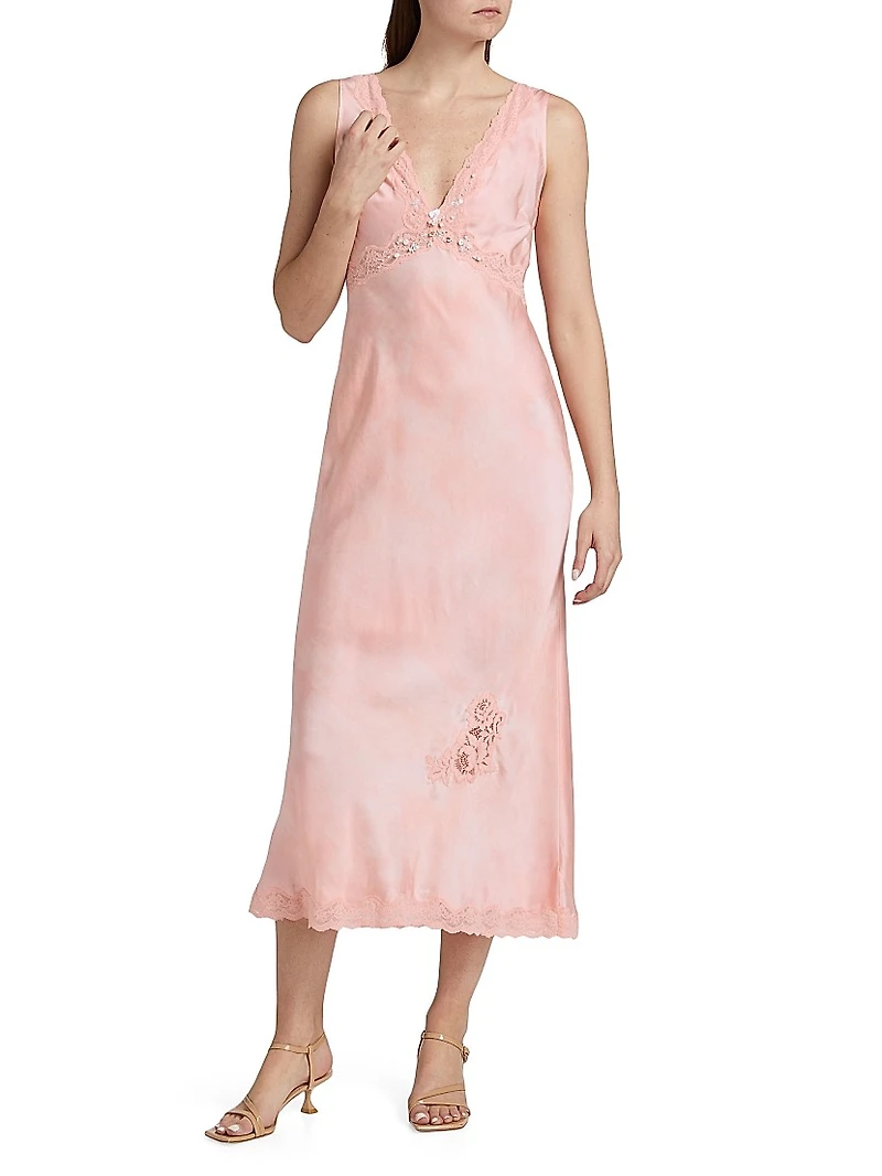 Bier Lace-Trim Midi-Dress