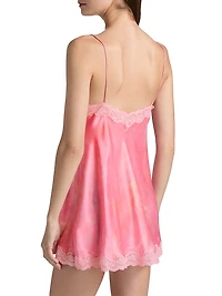 Nivola Lace-Trim Silk-Blend Minidress