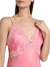 Nivola Lace-Trim Silk-Blend Minidress