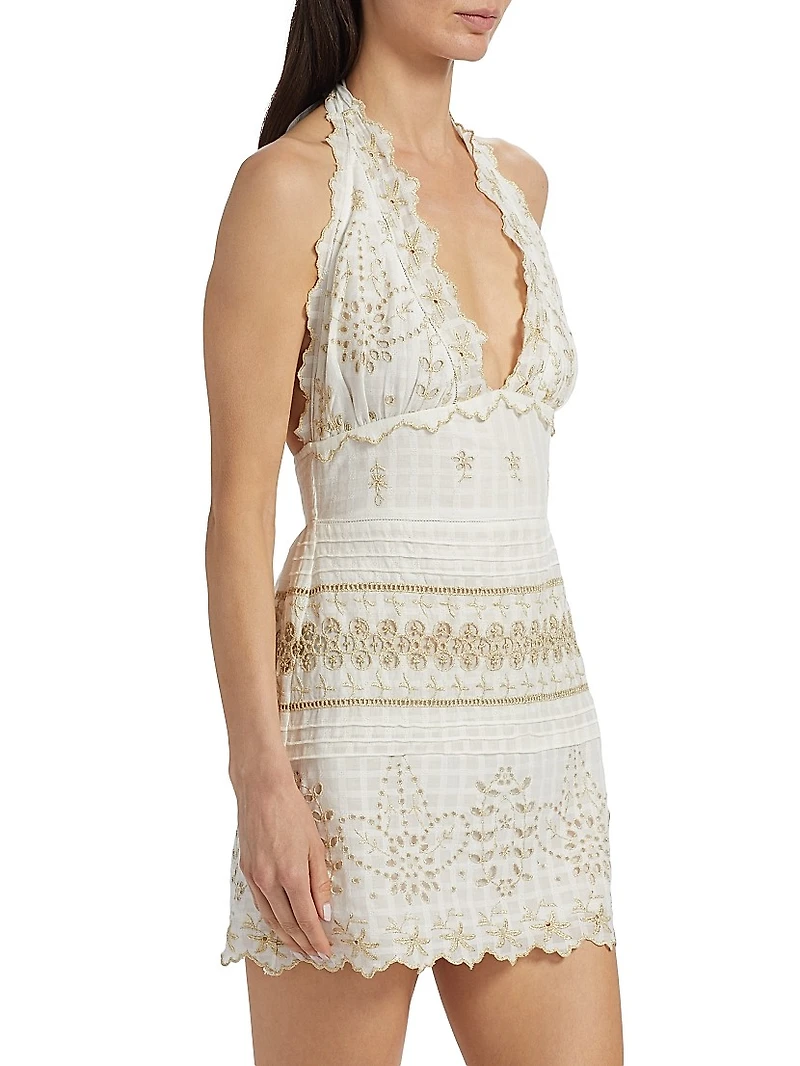 Aventine Cotton Eyelet Minidress