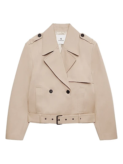 Greer Cotton Double-Breasted Moto Jacket