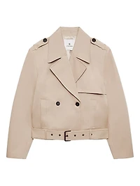 Greer Cotton Double-Breasted Moto Jacket