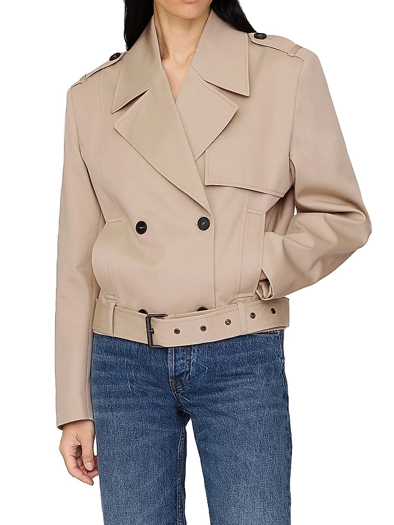 Greer Cotton Double-Breasted Moto Jacket