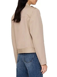 Greer Cotton Double-Breasted Moto Jacket