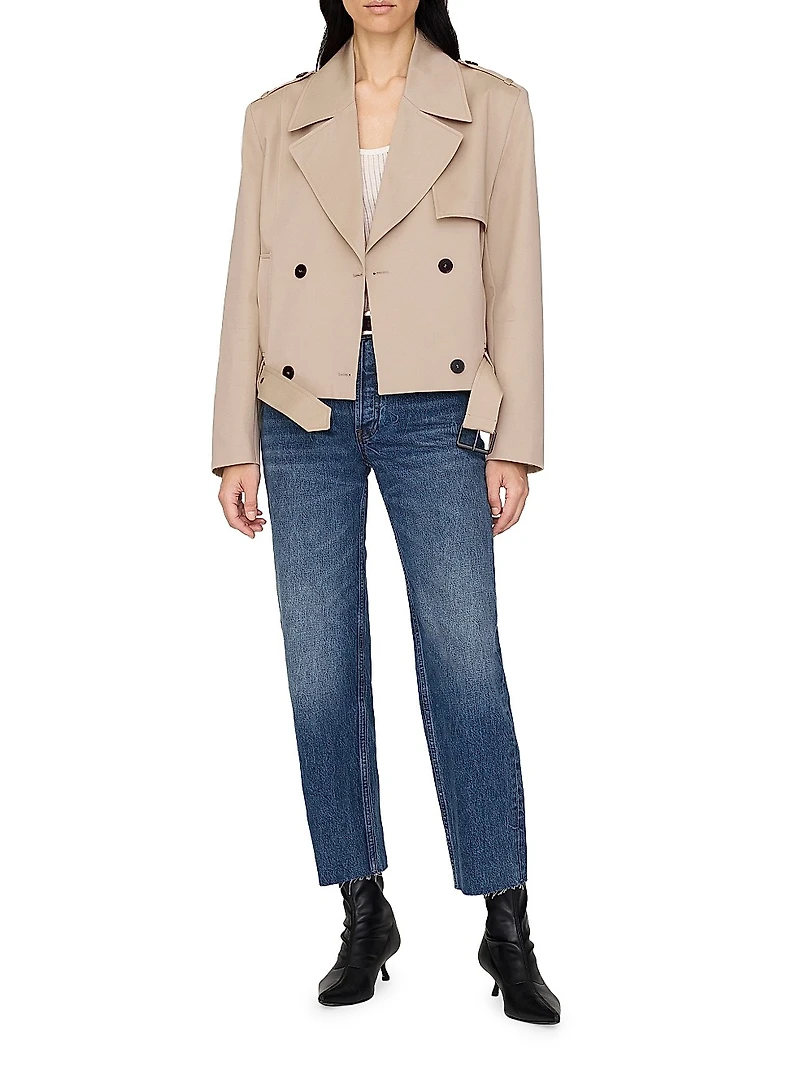 Greer Cotton Double-Breasted Moto Jacket