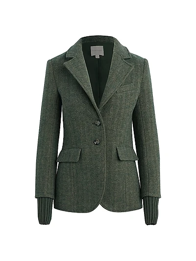 The City Herringbone Wool-Blend Blazer