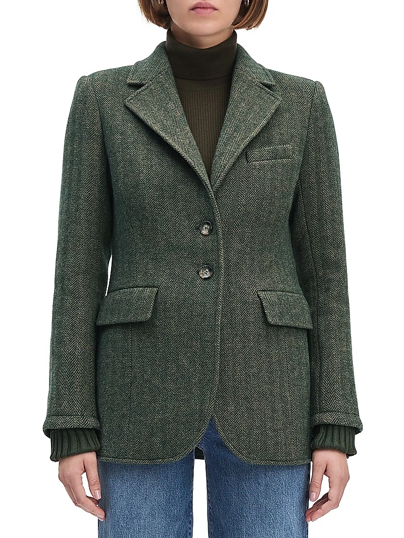 The City Herringbone Wool-Blend Blazer