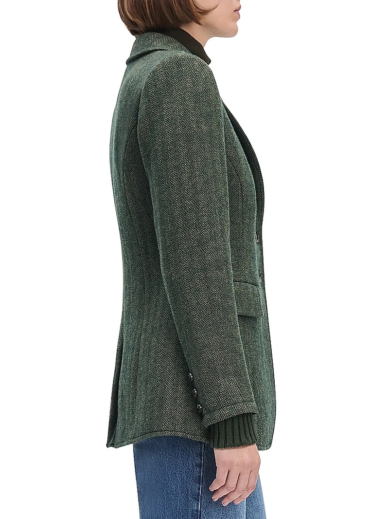 The City Herringbone Wool-Blend Blazer
