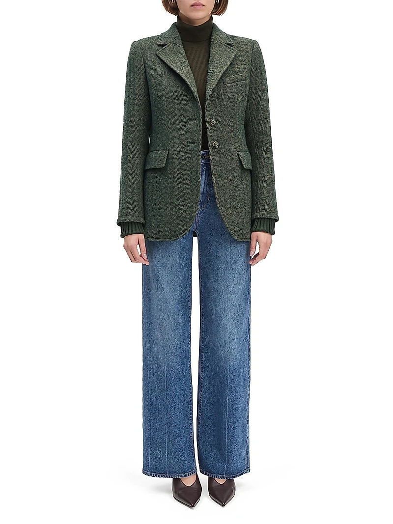 The City Herringbone Wool-Blend Blazer