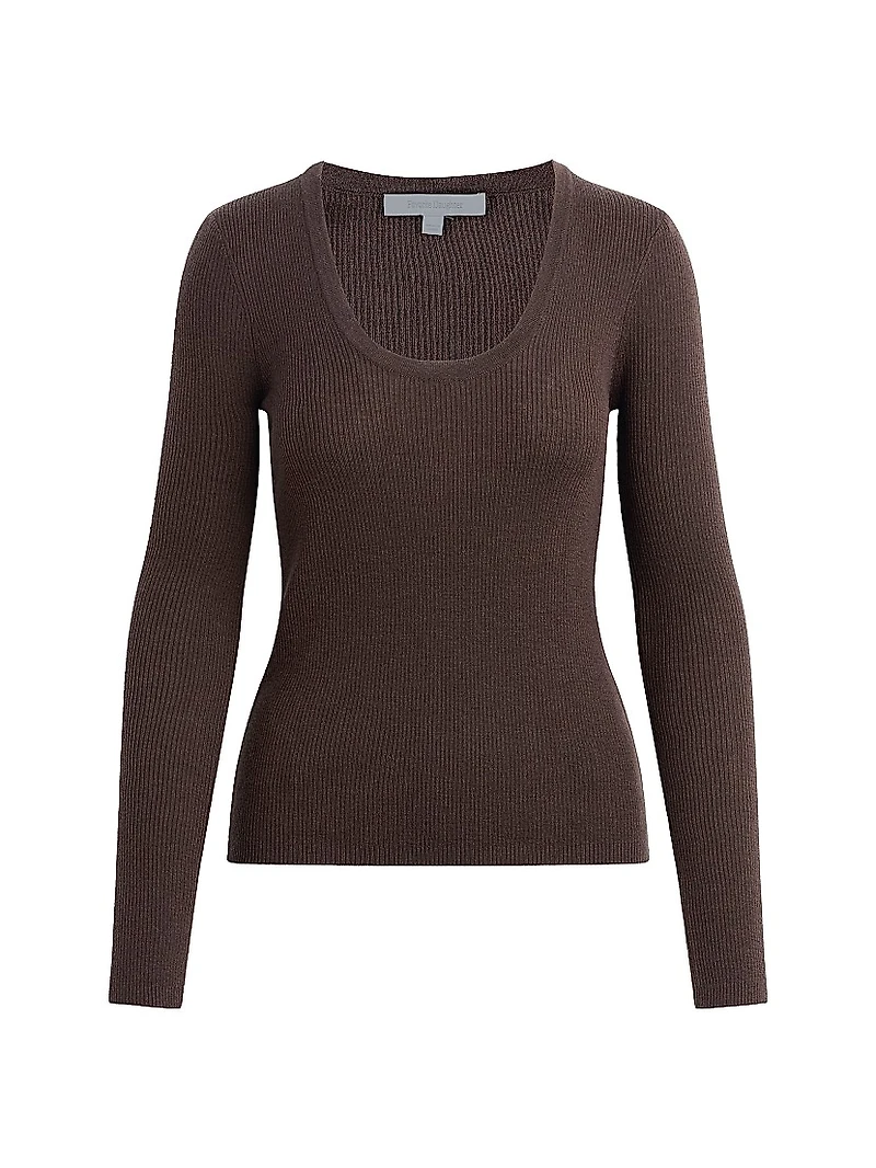 Take It Easy Extrafine Merino Wool Scoopneck Top