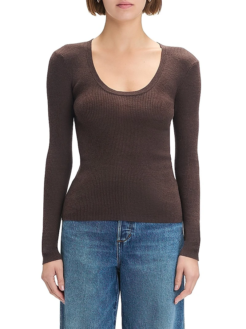 Take It Easy Extrafine Merino Wool Scoopneck Top