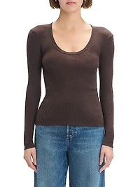 Take It Easy Extrafine Merino Wool Scoopneck Top