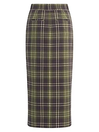 The Meyer Plaid Stretch Midi-Pencil Skirt
