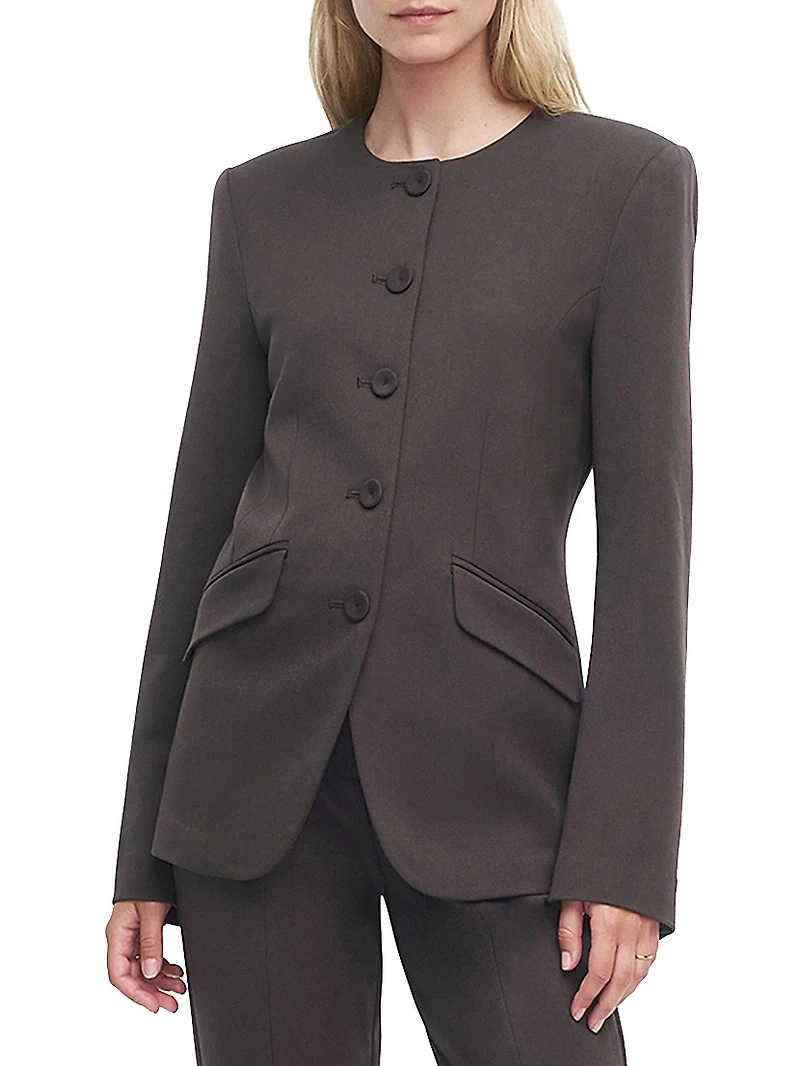 The Victoria Collarless Jacket