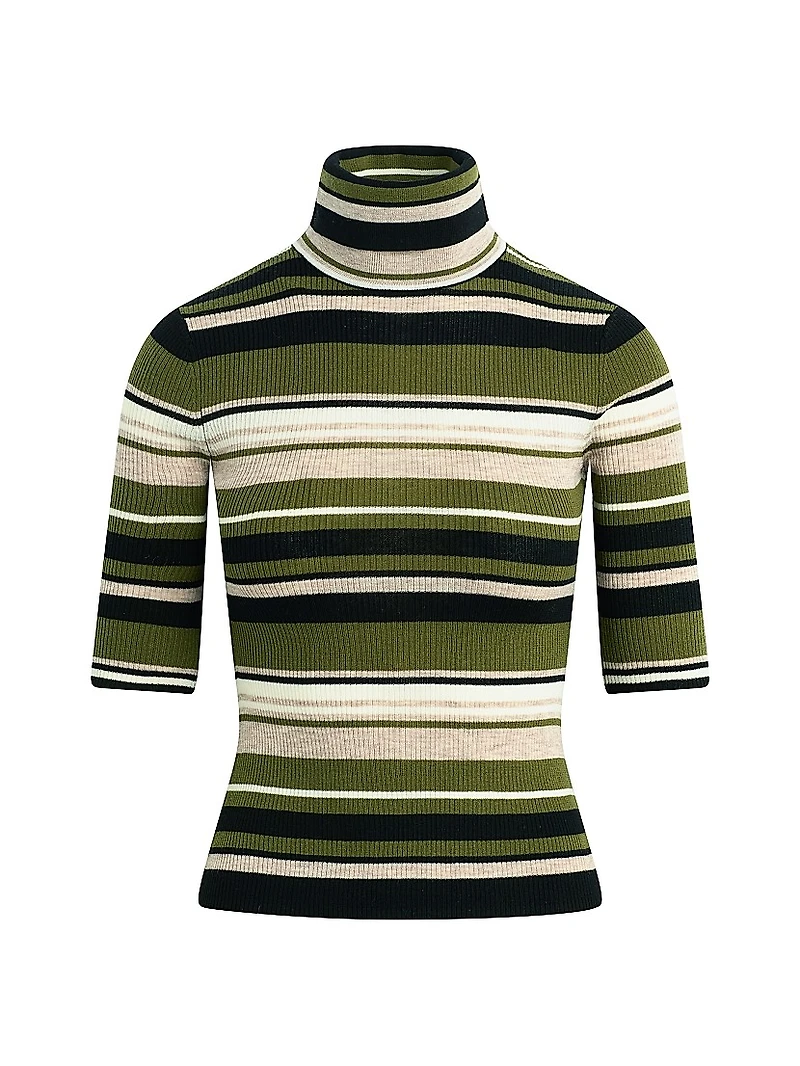 The Amelia Striped Wool Turtleneck Sweater