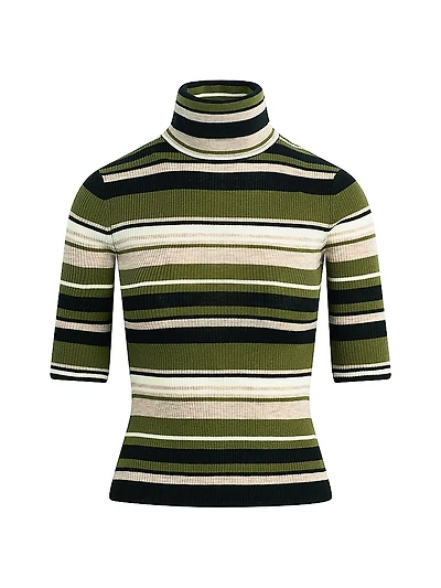 The Amelia Striped Wool Turtleneck Sweater