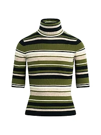 The Amelia Striped Wool Turtleneck Sweater