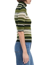 The Amelia Striped Wool Turtleneck Sweater