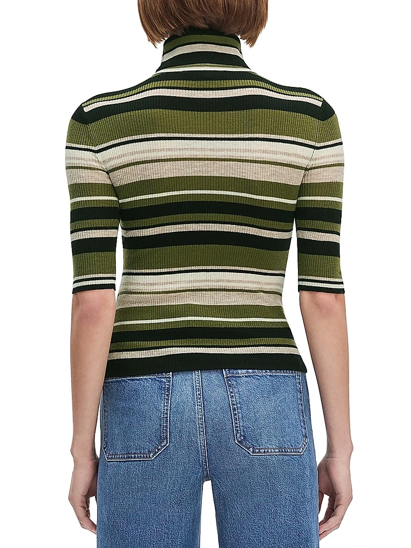 The Amelia Striped Wool Turtleneck Sweater