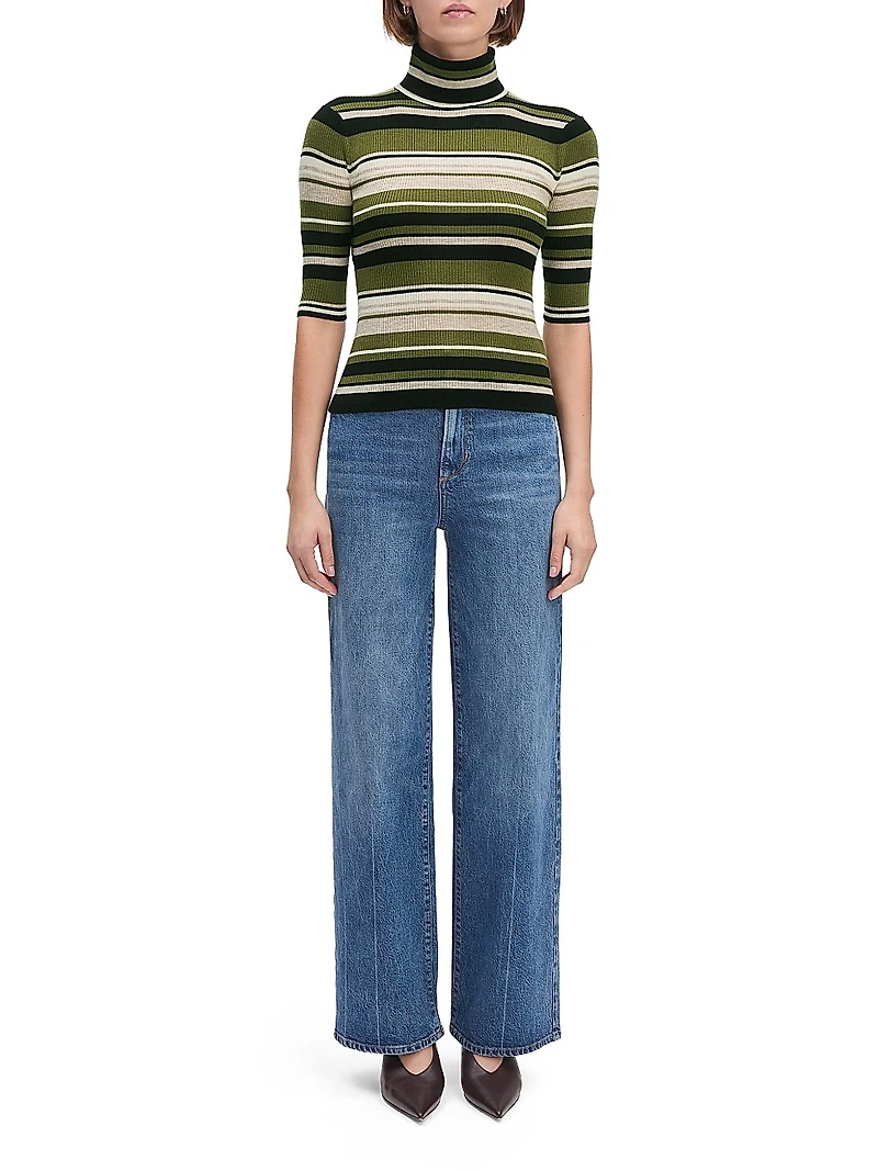 The Amelia Striped Wool Turtleneck Sweater