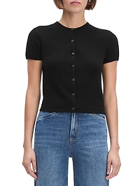 The 9 to 5 Cashmere Short-Sleeve Cardigan