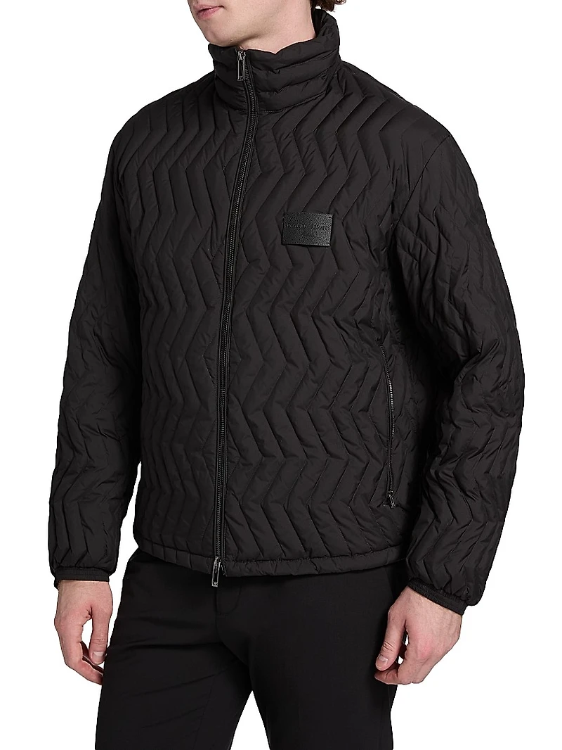 Zig-Zag Padded Down Jacket