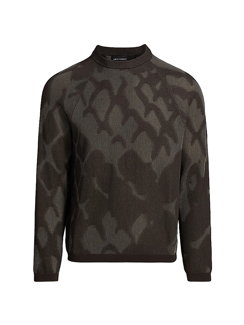 Pattern Abstract-Print Crewneck Sweater